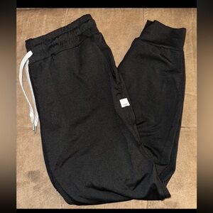 Vuori Black Joggers with White Accent